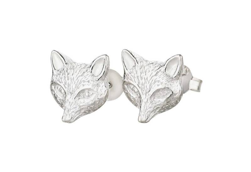 schmuck23 Paar Ohrstecker Ohrringe Fuchs 925 Silber (Geschenkset), Mädchen 2 x Silikonverschluß extra von schmuck23