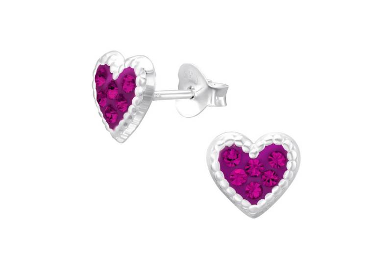schmuck23 Paar Ohrstecker Ohrringe Herz 925 Silber, Kinderohrringe Kinderschmuck von schmuck23