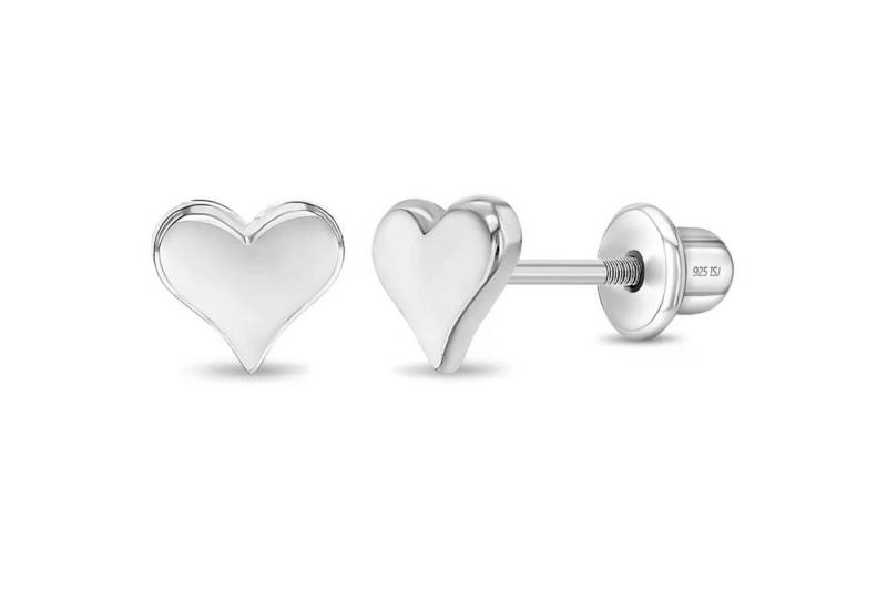 schmuck23 Paar Ohrstecker Ohrringe Herz 925 Silber Kinderohrringe (Geschenkset), incl. Schraubverschluss von schmuck23