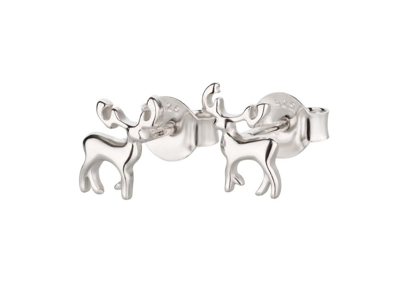 schmuck23 Paar Ohrstecker Ohrringe Hirsch Reh Jagd 925 Silber Damen Herren, Kinderschmuck Mädchen Geschenk echte Silberohrringe von schmuck23