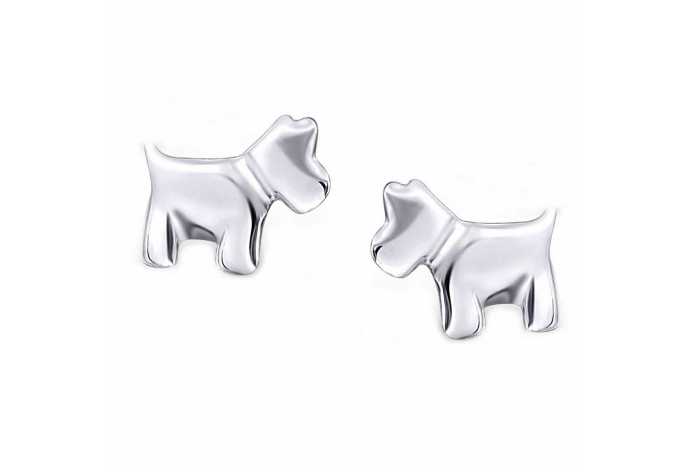 schmuck23 Paar Ohrstecker Ohrringe Hund 925 Silber Kinderohrringe Damen Mädchen, Kinderschmuck Mädchen Geschenk echte Silberohrringe von schmuck23