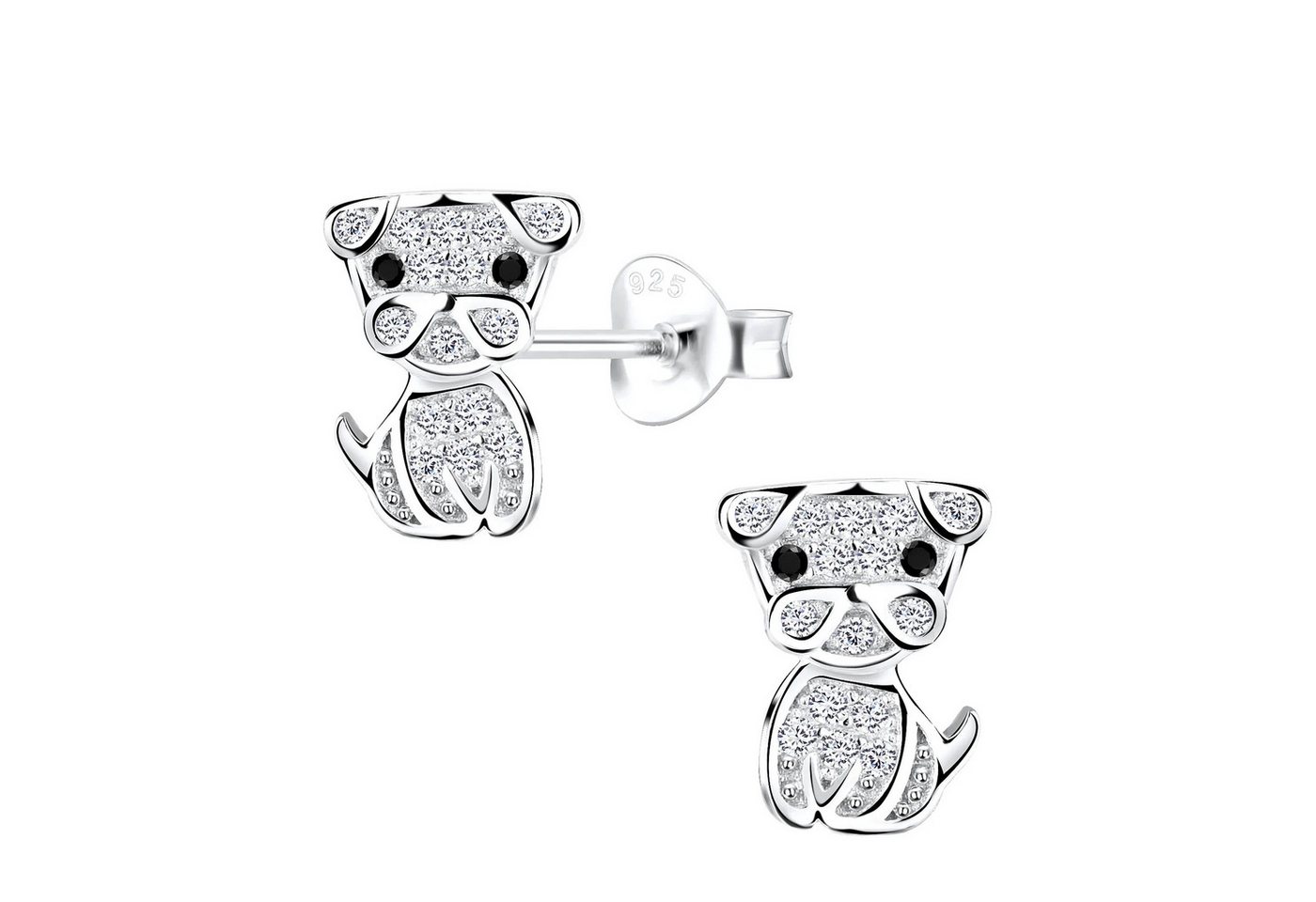 schmuck23 Paar Ohrstecker Ohrringe Hund Zirkonia 925 Silber Kinder Mädchen von schmuck23