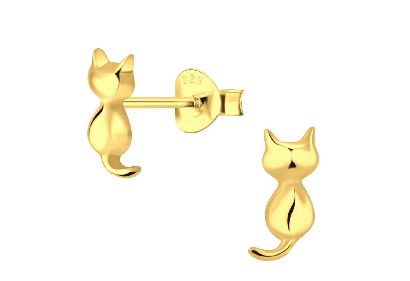 schmuck23 Paar Ohrstecker Ohrringe Katze 925 Silber vergoldet von schmuck23