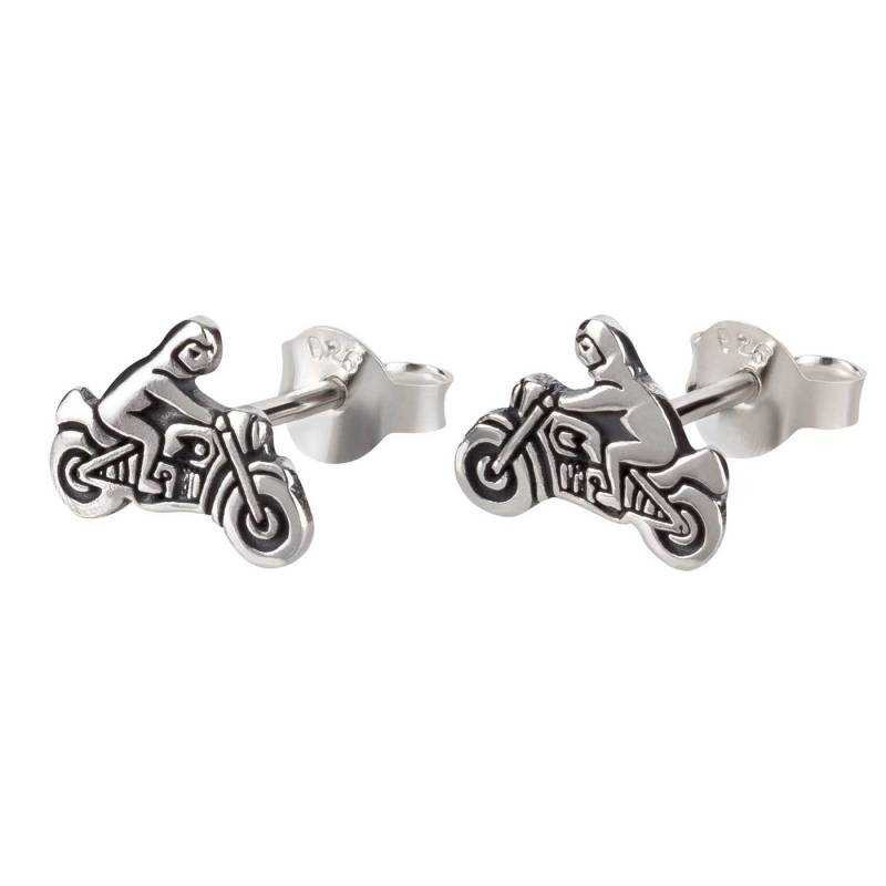 schmuck23 Paar Ohrstecker Ohrringe Motorradfahrer Moped 925 Silber Damen Herren, Kinderschmuck Mädchen Geschenk echte Silberohrringe von schmuck23