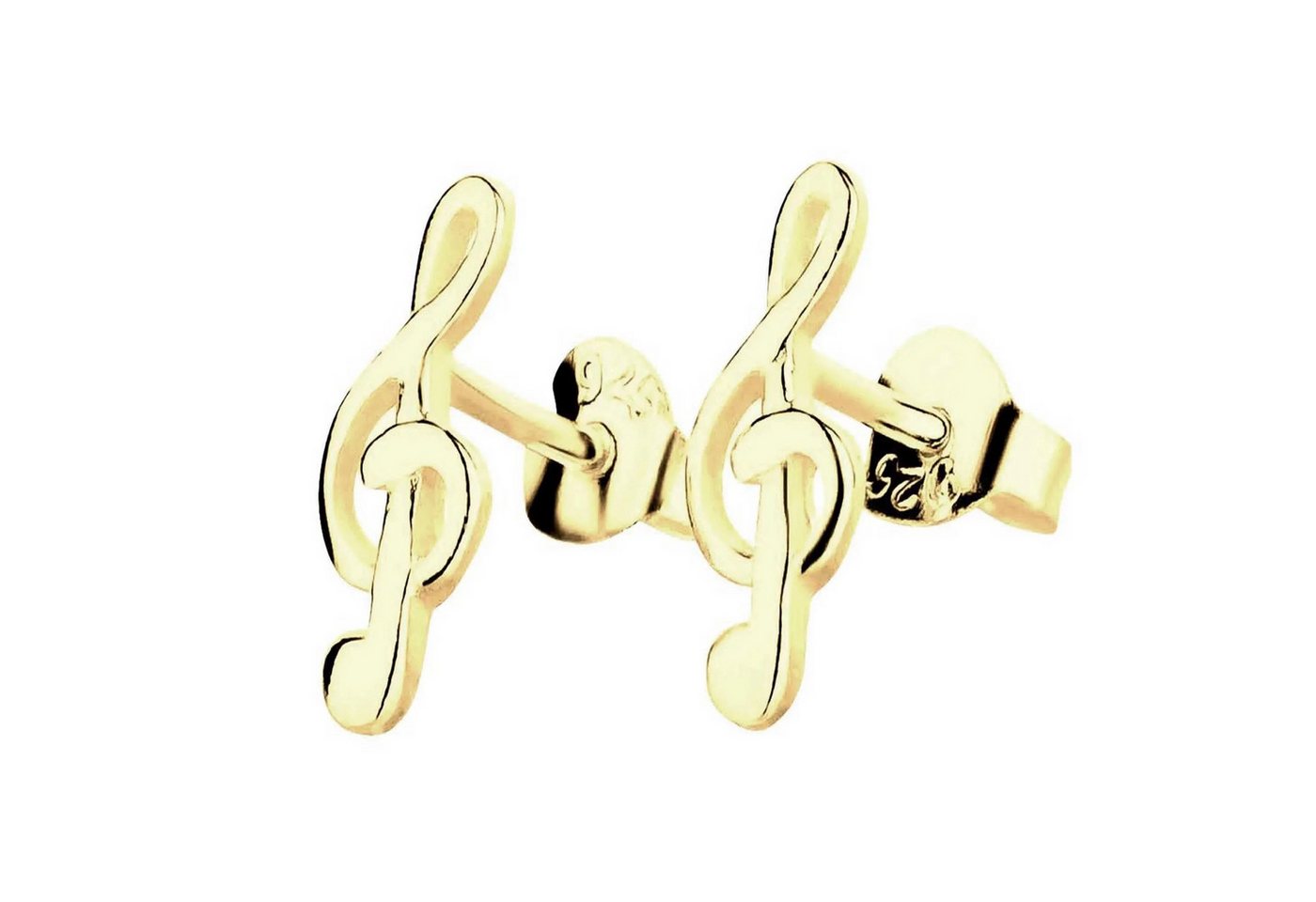 schmuck23 Paar Ohrstecker Ohrringe Musiknote 925 vergoldet von schmuck23