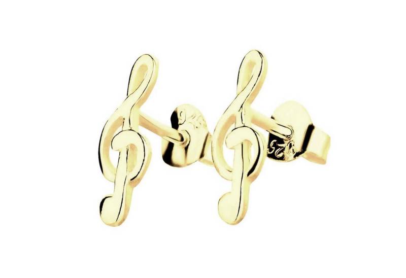 schmuck23 Paar Ohrstecker Ohrringe Musiknote 925 vergoldet von schmuck23
