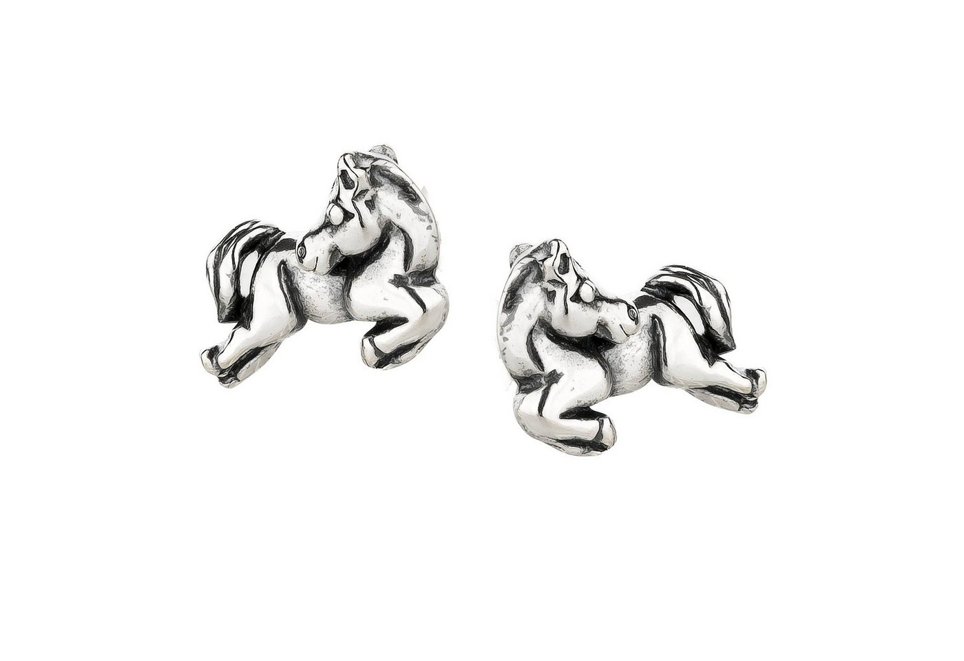 schmuck23 Paar Ohrstecker Ohrringe Pferd 925 Silber Kinderohrringe (Geschenkset) von schmuck23