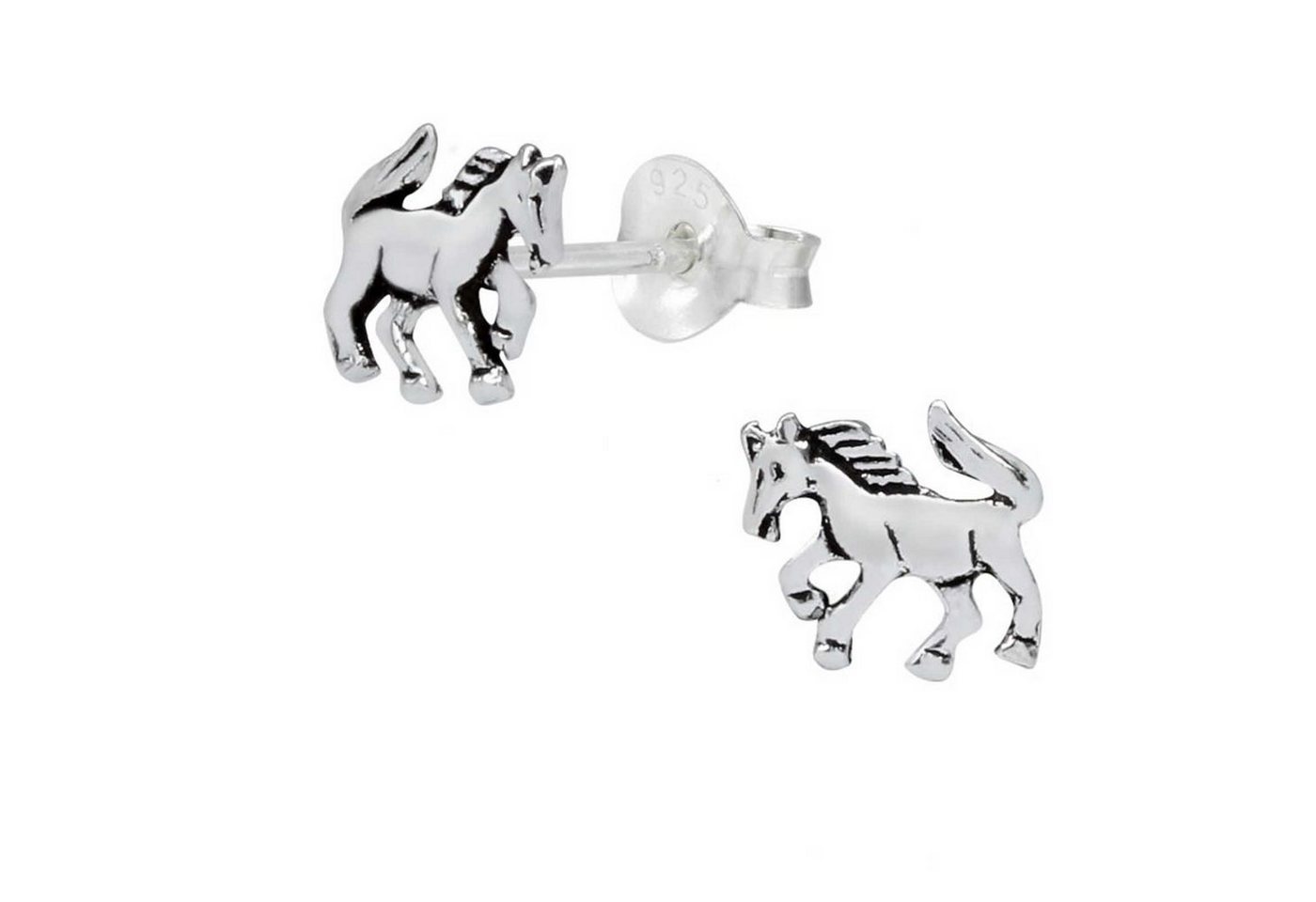 schmuck23 Paar Ohrstecker Ohrringe Pferd Pony 925 Silber Damen Kinder Mädchen, Kinderschmuck Mädchen Geschenk echte Silberohrringe von schmuck23