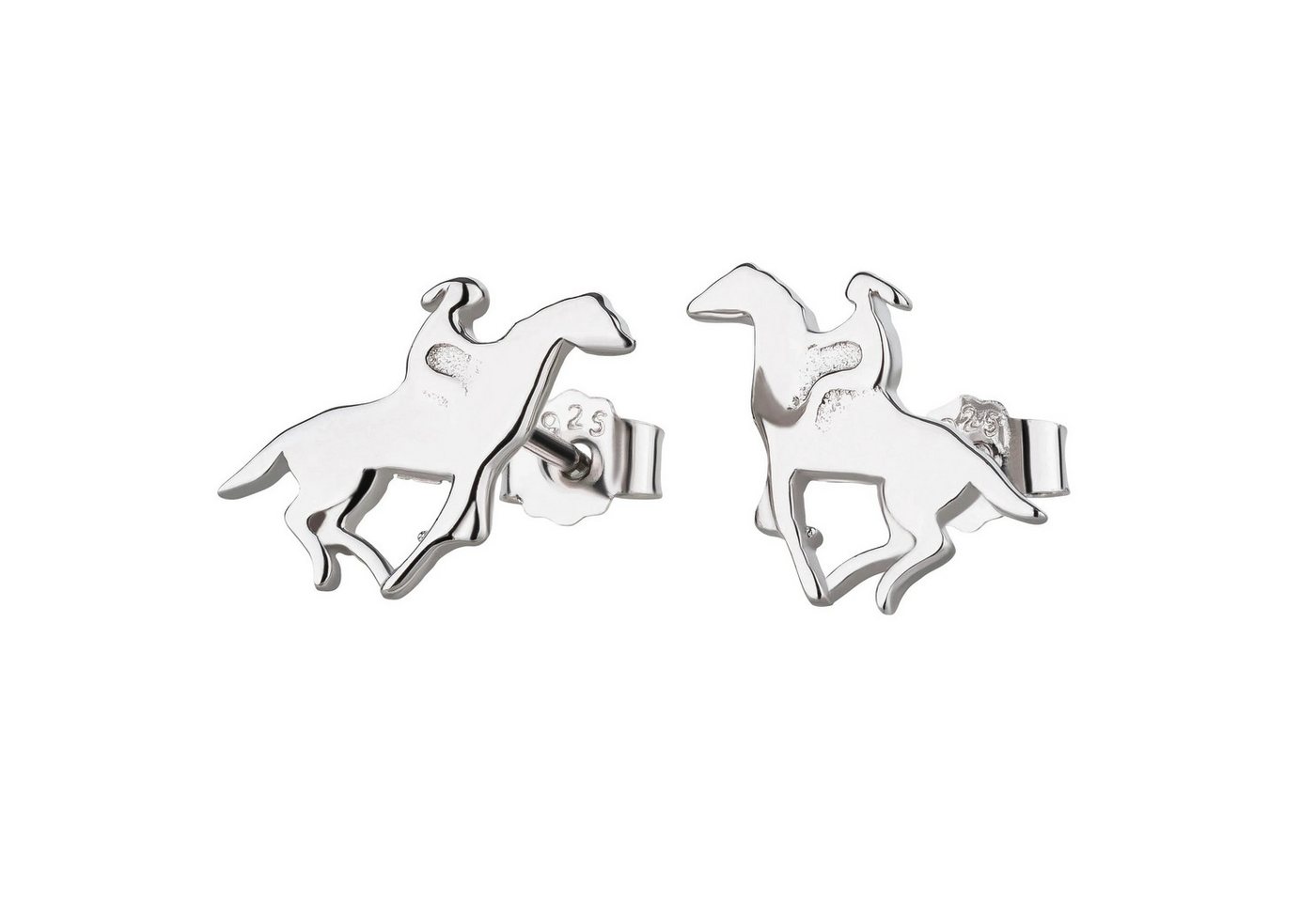 schmuck23 Paar Ohrstecker Ohrringe Pferd Reiter 925 Silber (Geschenkset), Mädchen Kinderschmuck Kinderohrringe von schmuck23