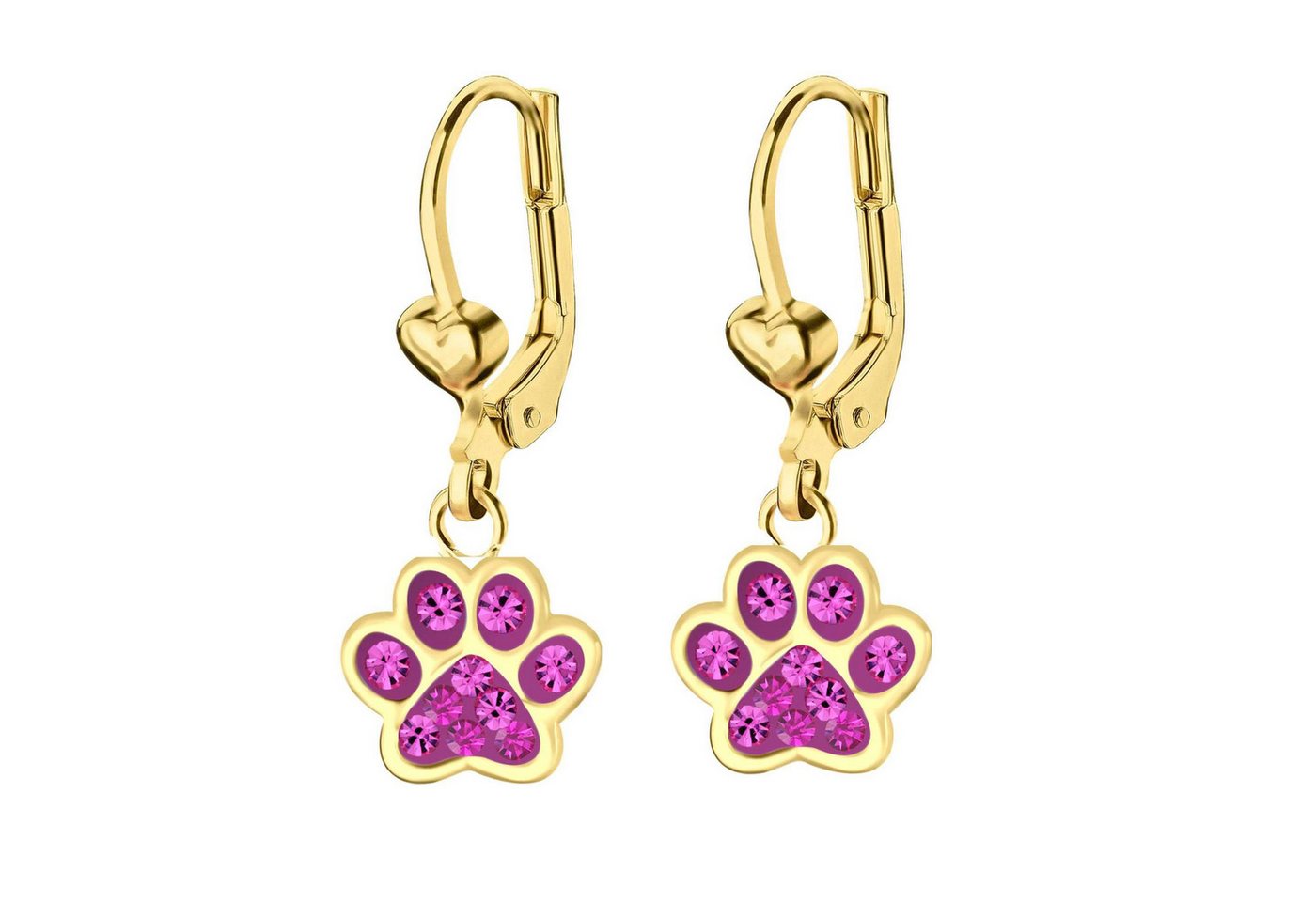 schmuck23 Paar Ohrstecker Ohrringe Pfote 925 Silber vergoldet Kinder Mädchen von schmuck23