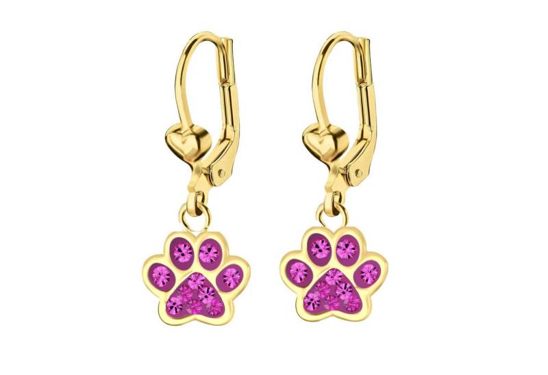 schmuck23 Paar Ohrstecker Ohrringe Pfote 925 Silber vergoldet Kinder Mädchen von schmuck23