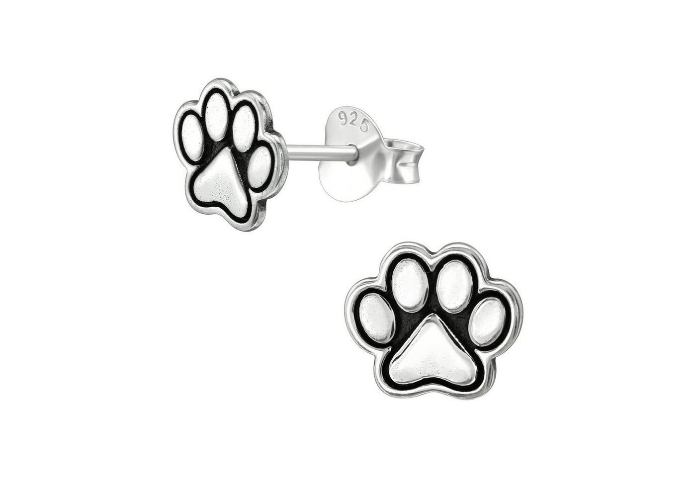 schmuck23 Paar Ohrstecker Ohrringe Pfote Tatze Hund Katze 925 Silber Damen Kinder Mädchen, Kinderschmuck Mädchen Geschenk echte Silberohrringe von schmuck23
