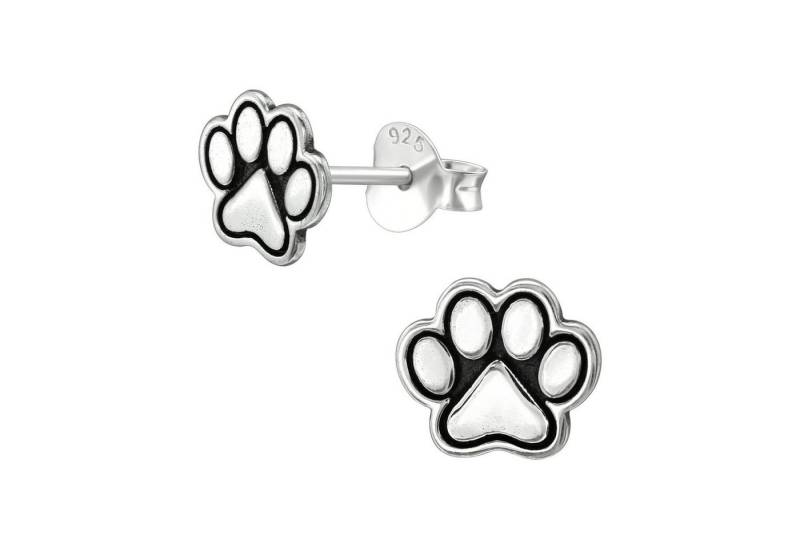 schmuck23 Paar Ohrstecker Ohrringe Pfote Tatze Hund Katze 925 Silber Damen Kinder Mädchen, Kinderschmuck Mädchen Geschenk echte Silberohrringe von schmuck23
