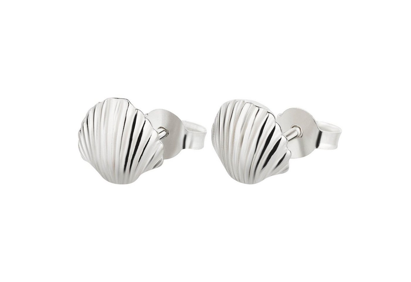 schmuck23 Paar Ohrstecker Ohrringe Strand Muschel 925 Silber Damen Mädchen Kinder, Kinderschmuck Mädchen Geschenk echte Silberohrringe von schmuck23