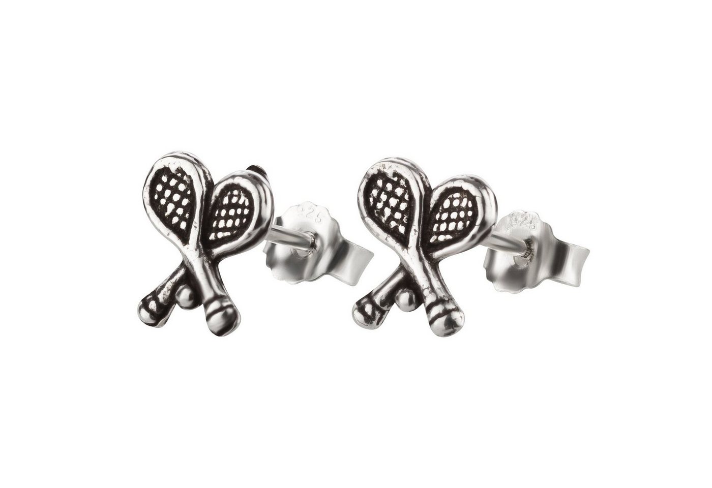 schmuck23 Paar Ohrstecker Ohrringe Tennis Tennisschläger 925 Silber Sport Damen Herren, Kinderschmuck Mädchen Geschenk echte Silberohrringe von schmuck23