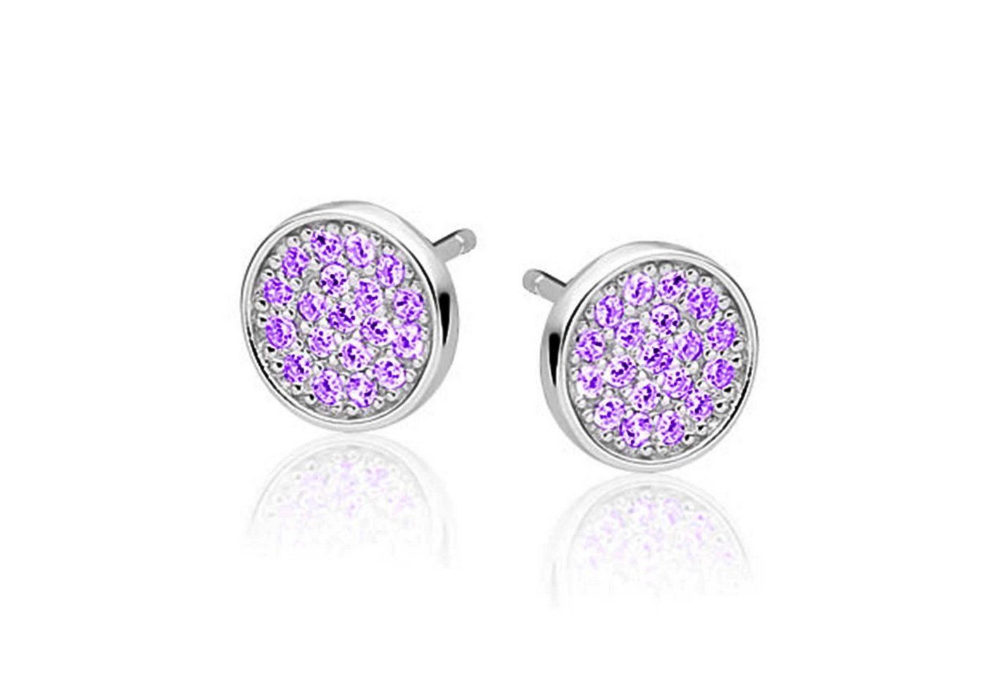 schmuck23 Paar Ohrstecker Ohrringe Zirkonia rund 925 Sterling Silber, Mädchen von schmuck23