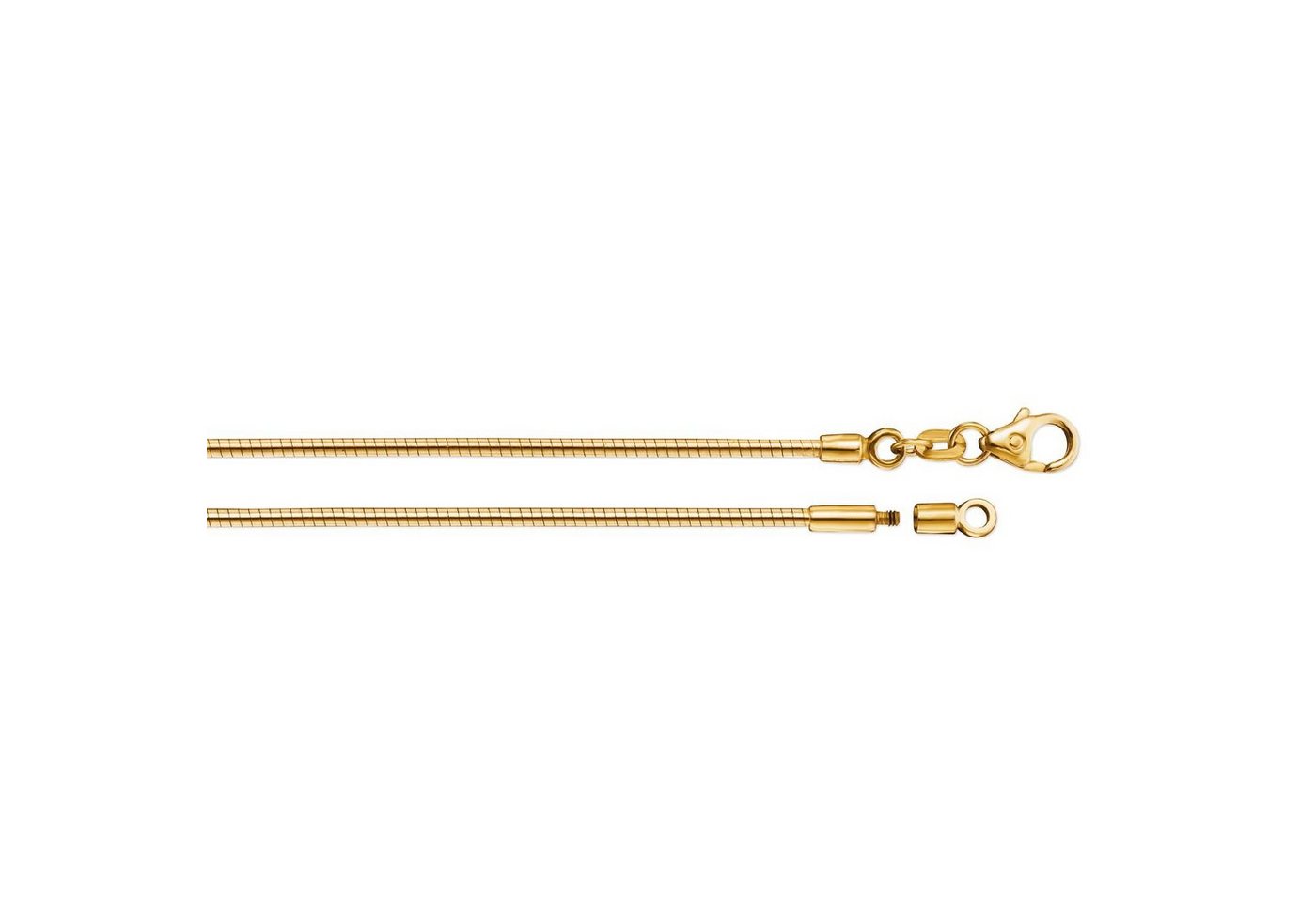 schmuckador Halsreif Halsreif Omega 1,2mm - 45cm - 585 Gelbgold mit Schraubverschluss von schmuckador