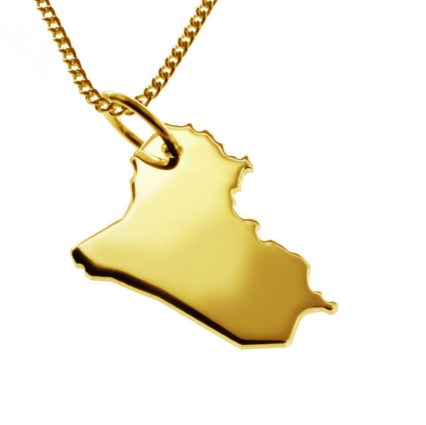 schmuckador Kette mit Anhänger 50cm Halskette + Irak Anhänger in 585 Gelbgold von schmuckador