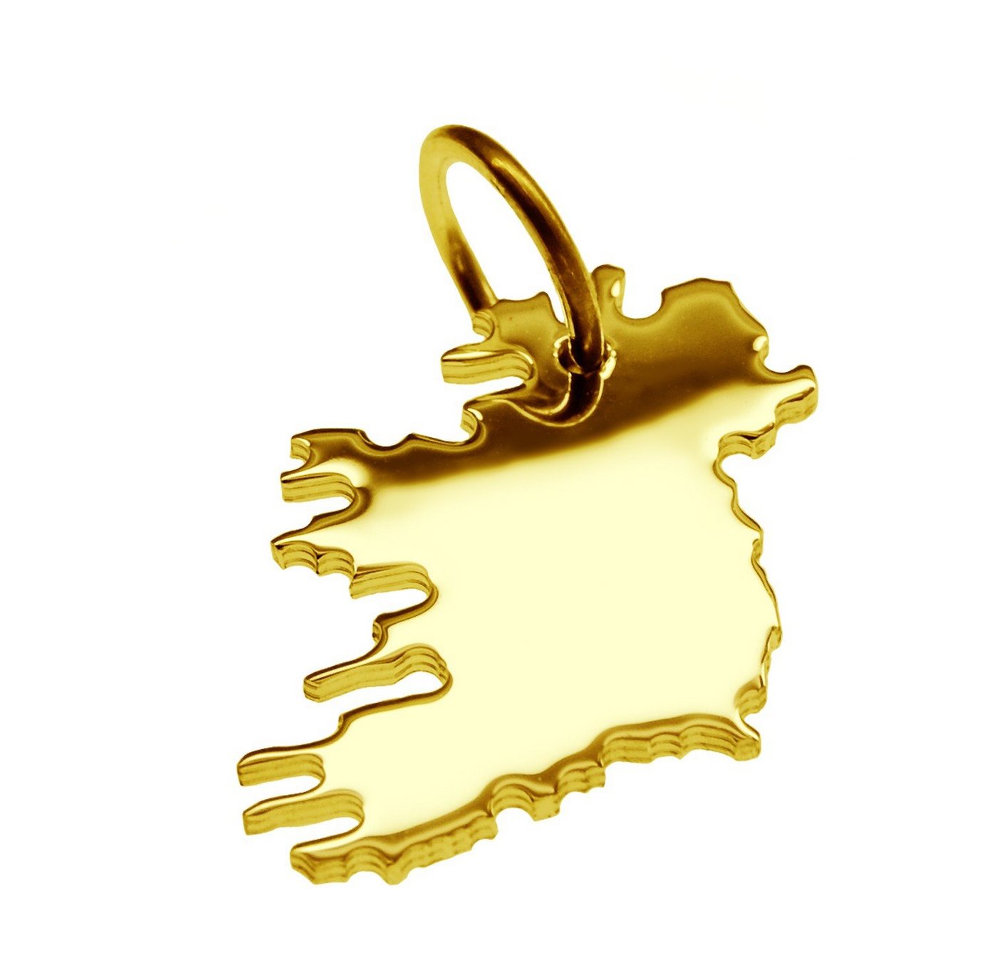 schmuckador Kettenanhänger Kettenanhänger in der Form von der Landkarte Irland komplett in massiv 333 Gelbgold von schmuckador