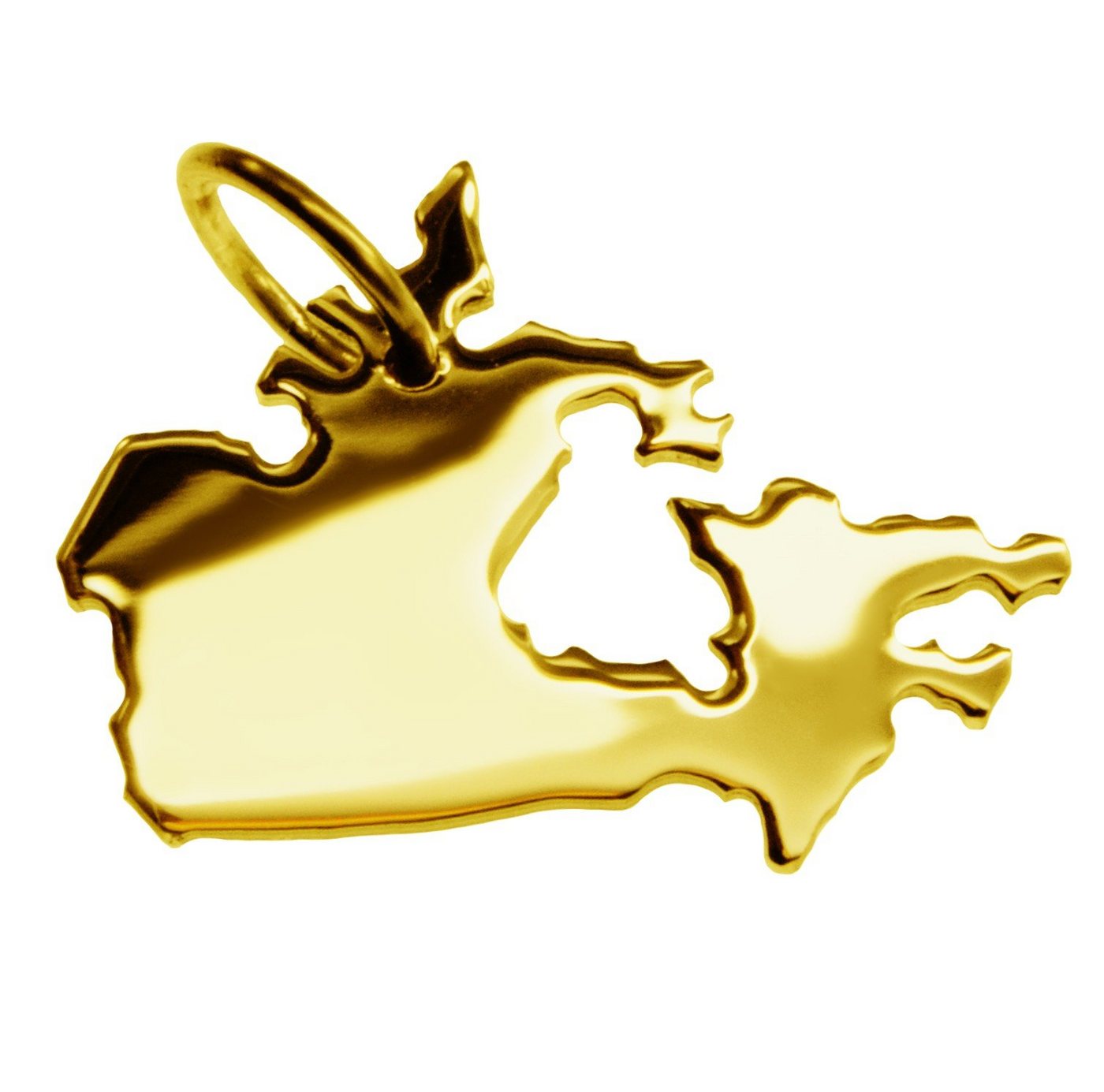 schmuckador Kettenanhänger Kettenanhänger in der Form von der Landkarte Kanada in massiv 333 Gelbgold von schmuckador