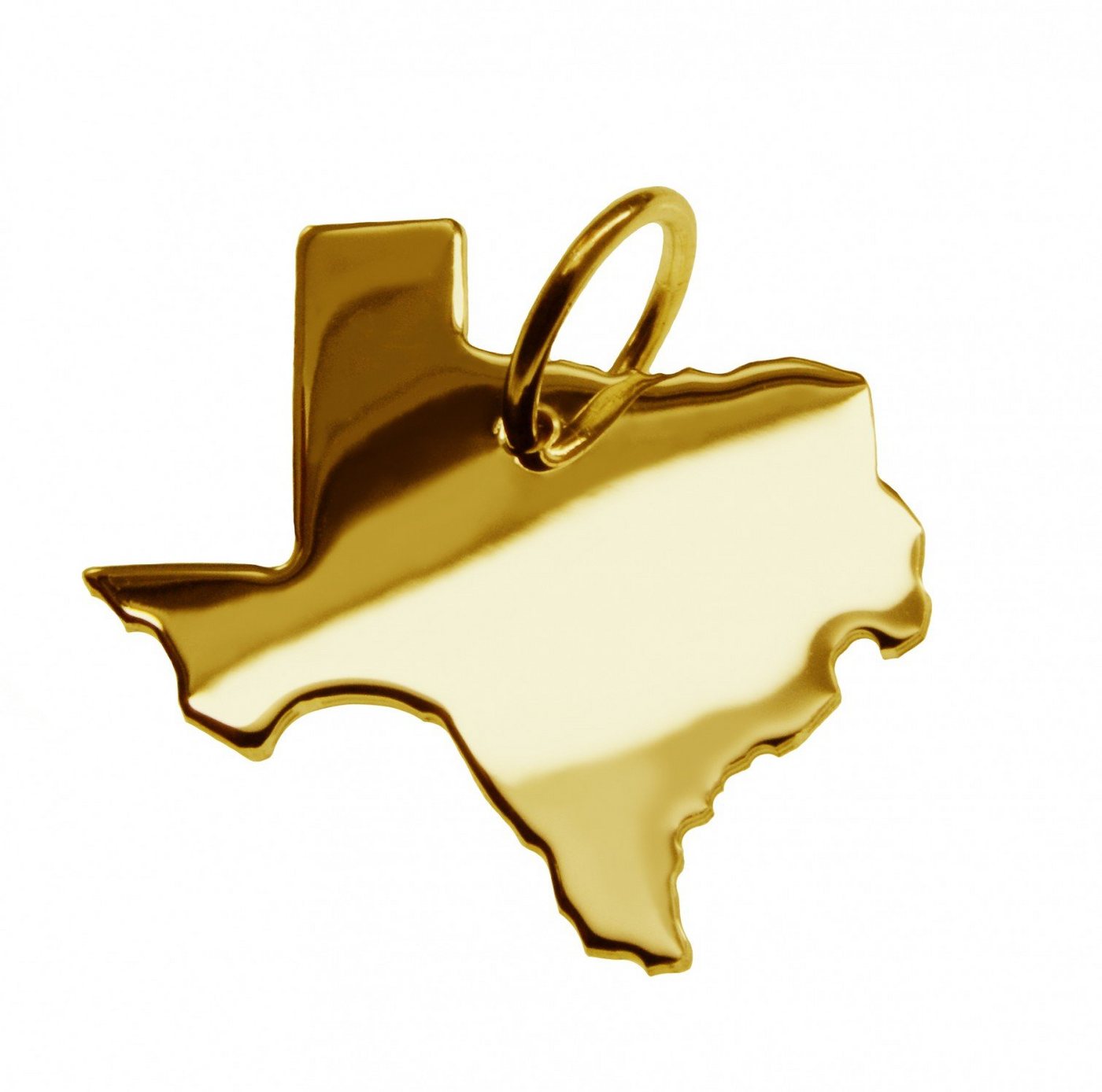 schmuckador Kettenanhänger Kettenanhänger in der Form von der Landkarte Texas in massiv 333 Gelbgold von schmuckador