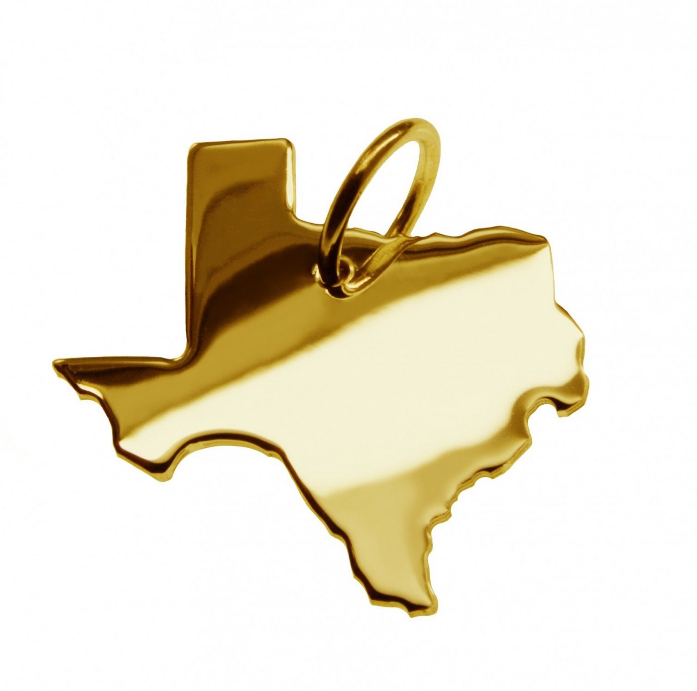 schmuckador Kettenanhänger Kettenanhänger in der Form von der Landkarte Texas in massiv 585 Gelbgold von schmuckador