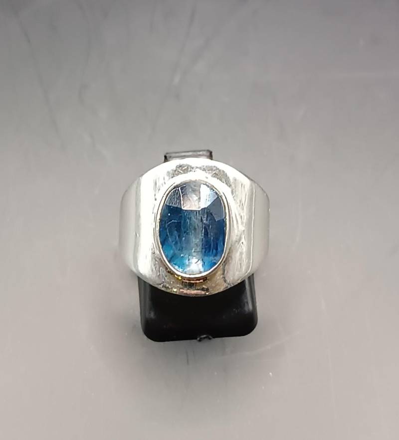 Statementring Disthen/Kyanit in 925Er Sterlingsilber Handarbeit Einzelstück von schmuckbewusst