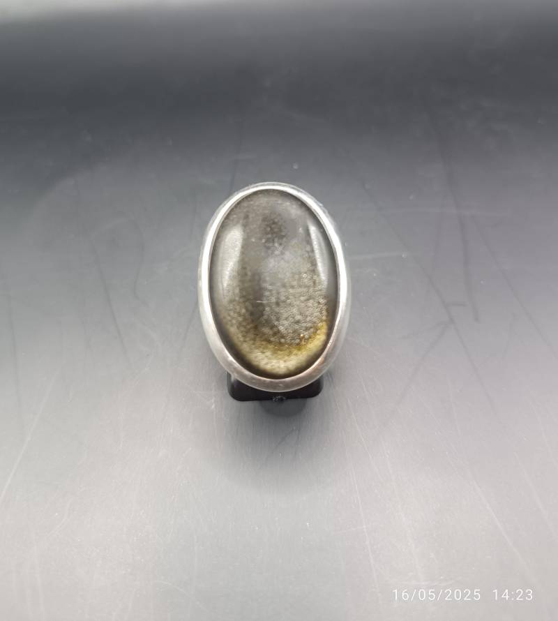 Statementring Goldobsidian in 925Er Sterlingsilber Handarbeit Einzelstück von schmuckbewusst