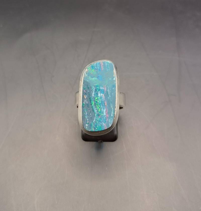 Statementring Mit Boulderopal in 925Er Sterlingsilber Handarbeit Einzelstück von schmuckbewusst