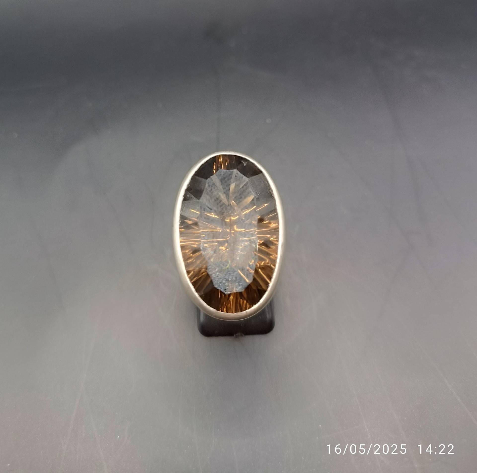 Statementring Rauchquarz Facettiert in 925Er Sterlingsilber Handarbeit Einzelstück von schmuckbewusst