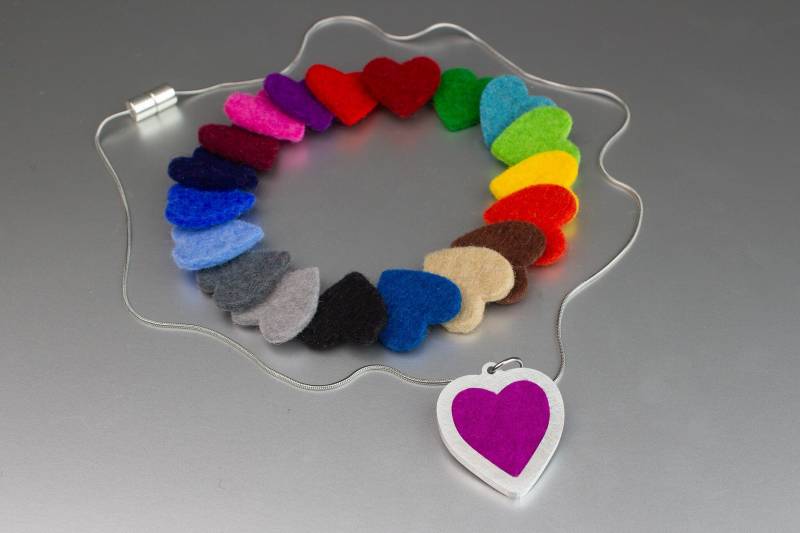 Elegante Wechselkette Incl. 20 Farben. Handgefertigter Schmuck , Geschenk Von Herzen Schönes Für Frauen Artikelnummer Sf-Ah-24 von schmuckefarben