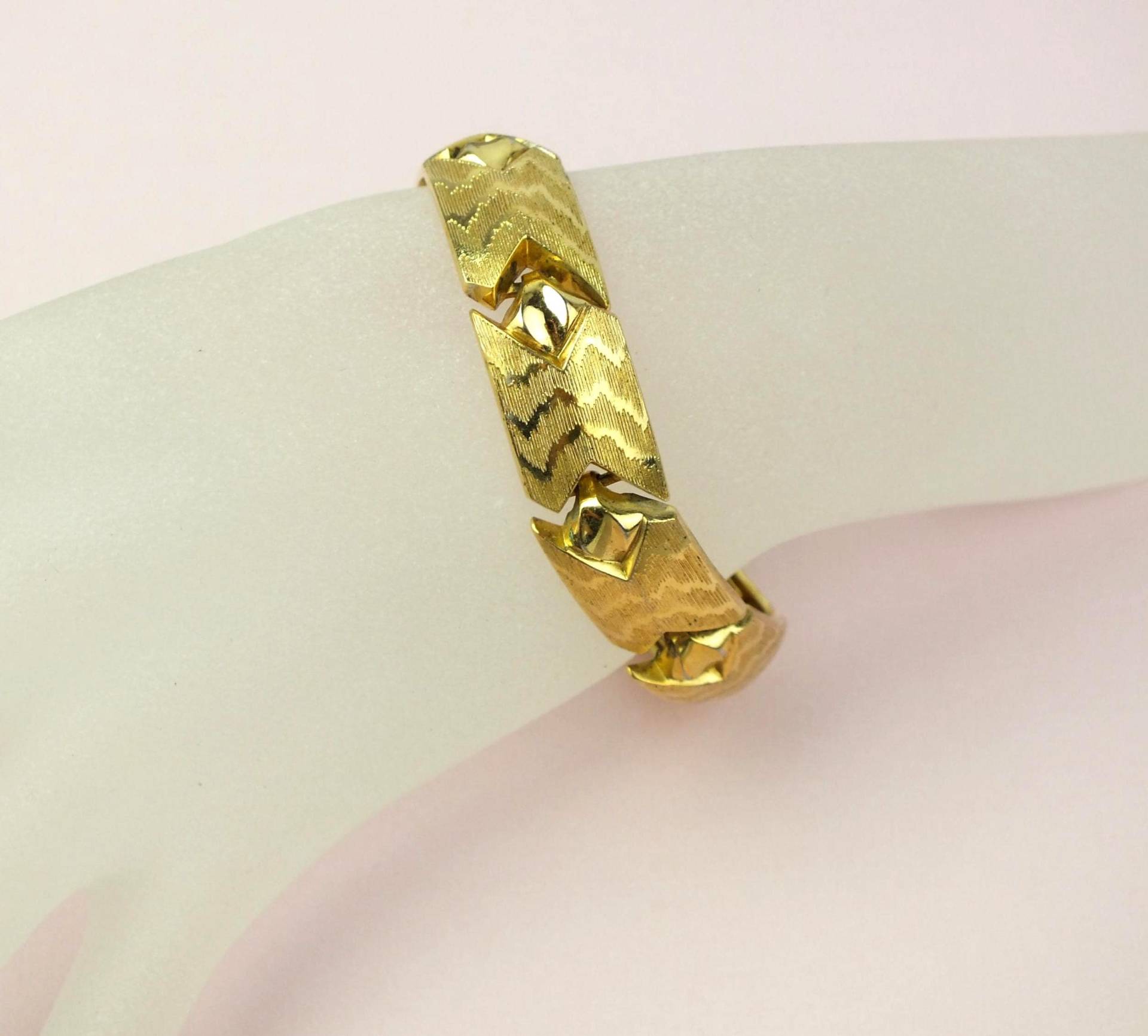 Vintage 1965 Grosse' Und Henkel | Für Dior Glieder- Armband Golden - Designer Marken Modeschmuck von schmuckesBerlin