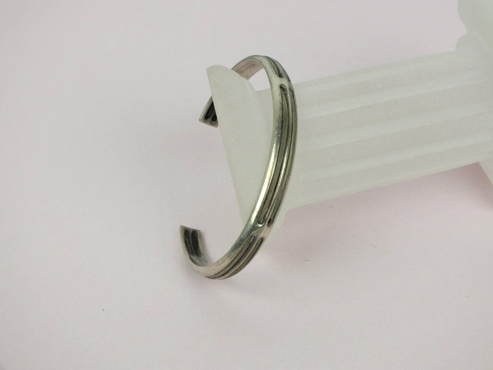 Vintage 925Er Sterlingsilber Damen Armspange Mit Holz Einlage - Echt Schmuck Armreifen von schmuckesBerlin