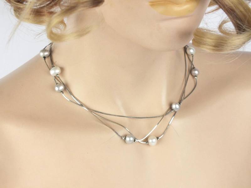 Vintage 925Er Sterlingsilber Damen Halskette Mit Natürlichen Perlen - Echt Schmuck Collier- Kette Vintage 925Er Sterlingsilber Damen Halskette Mit Natürlichen Perlen - Echt Schmuck Collier- Kette von schmuckesBerlin