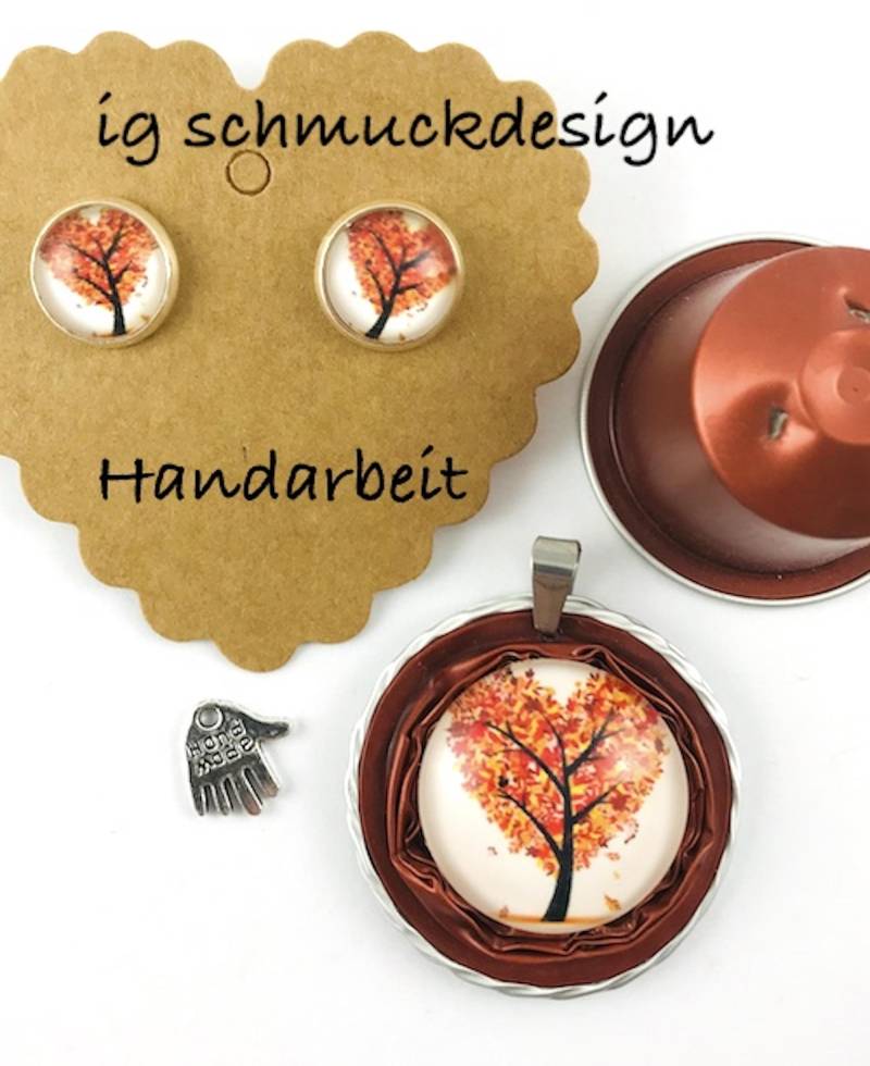 Trachtenschmuck Upcycelt Aus Nespresso -Kapseln Mit Passenden Ohrsteckern von schmuckfrieda