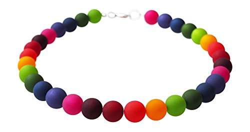 Polariskette Regenbogen bunt handgefertigter Polarisschmuck Damen Kette (48 Zentimeter) von schmuckmanufaktur koenigsblau