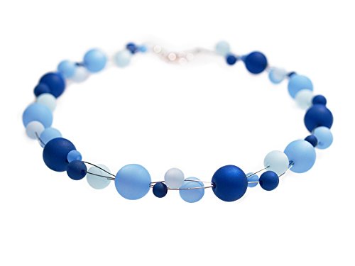 Polariskette blau Kette neu & handgefertigt (54 Zentimeter) von schmuckmanufaktur koenigsblau
