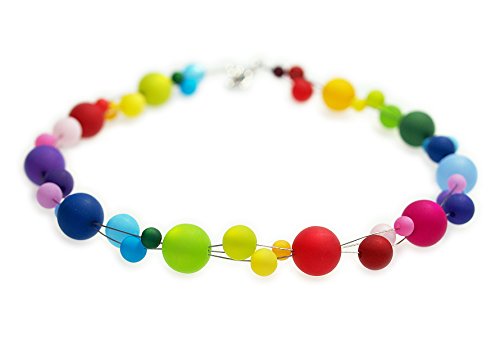 schmuckmanufaktur koenigsblau Polariskette Regenbogen bunt | handgefertigt | mit Größenauswahl & Armbandoption | Regenbogenkette (70) von schmuckmanufaktur koenigsblau