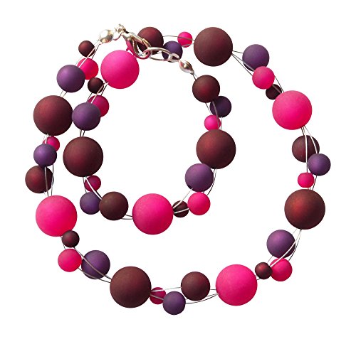 schmuckmanufaktur koenigsblau Polariskette lila pink Beere | handgefertigt | mit Größenauswahl & Armbandoption | Polarisschmuck Halskette Damen (20) von schmuckmanufaktur koenigsblau