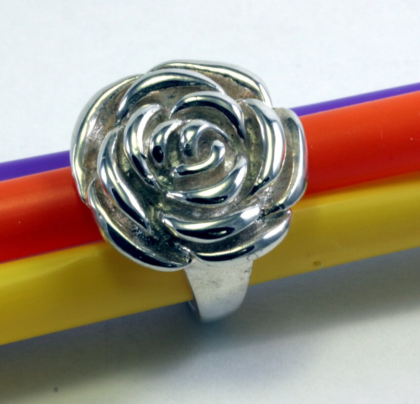 Blüte, Massiver Silberring, 925 Sterling Silber von schmuckplantage