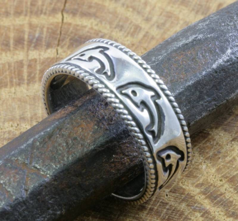 Delfine Im Ring, 925 Sterling Silber von schmuckplantage
