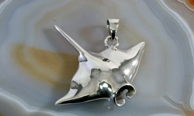 Manta, Rochen, Anhänger, 925 Sterling Silber von schmuckplantage