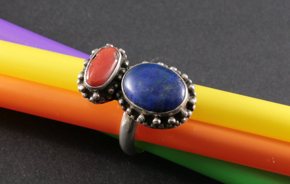 Ring Aus Nepal 925 Silber Und Lapislazuli von schmuckplantage