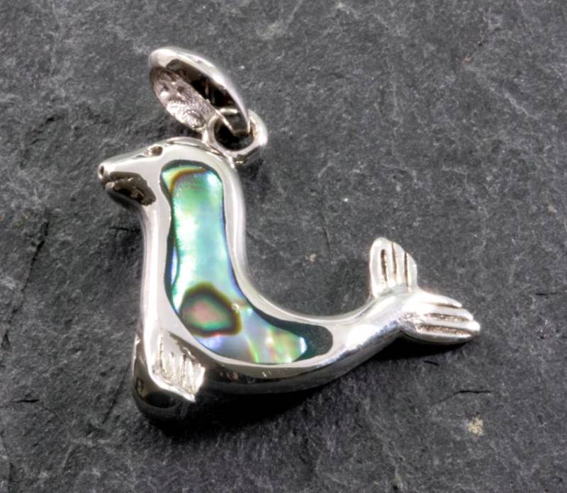 Robbe, Anhänger, 925 Silber Und Abalone von schmuckplantage
