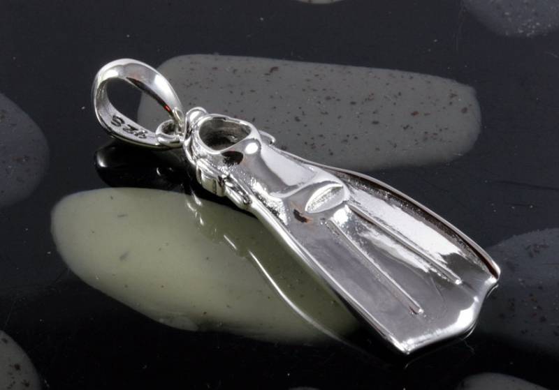 Taucherflosse, Anhänger, 925 Sterling Silber von schmuckplantage