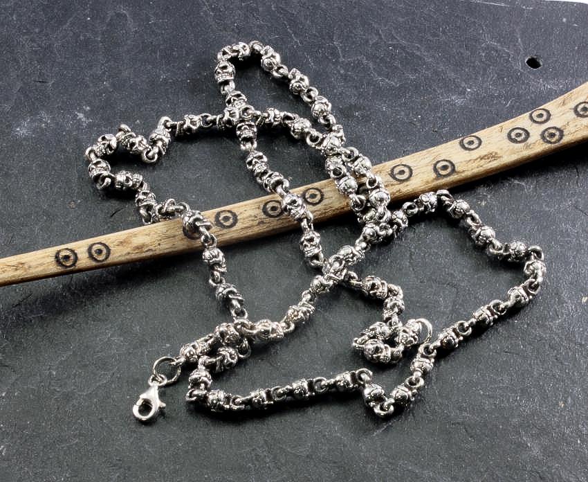 Totenköpfe, Skull, Halskette, Sterling Silber, Massiv von schmuckplantage