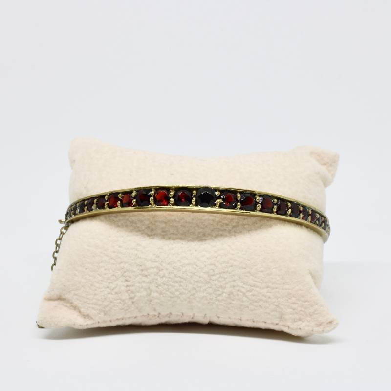 Antiker Granat Armreifen Silber Vergoldet Armschmuck 30Er Jahre von schmuckvintage2020