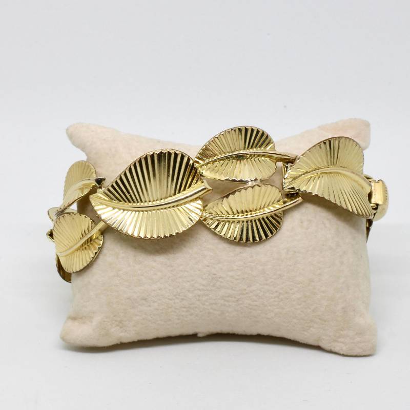 Floralia Armband Blätter Gold Double R&w Vintage Breit Selten Armschmuck Damen von schmuckvintage2020