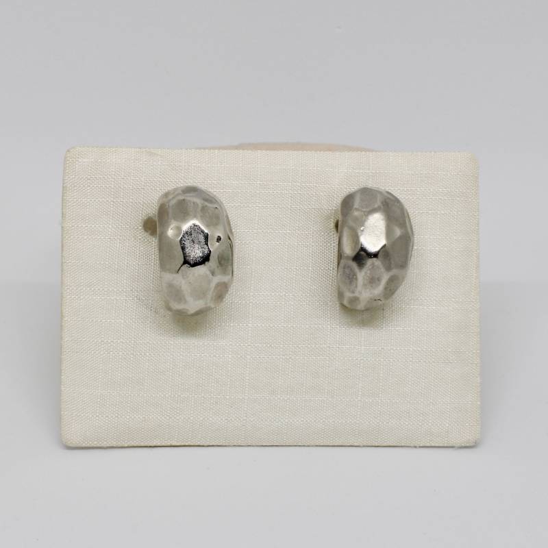 Goldette Creolen Ohrclips Ohrschrauben Damen Gehämmert Mit Schraubverschluss 50Er Jahre Designer Vintage von schmuckvintage2020