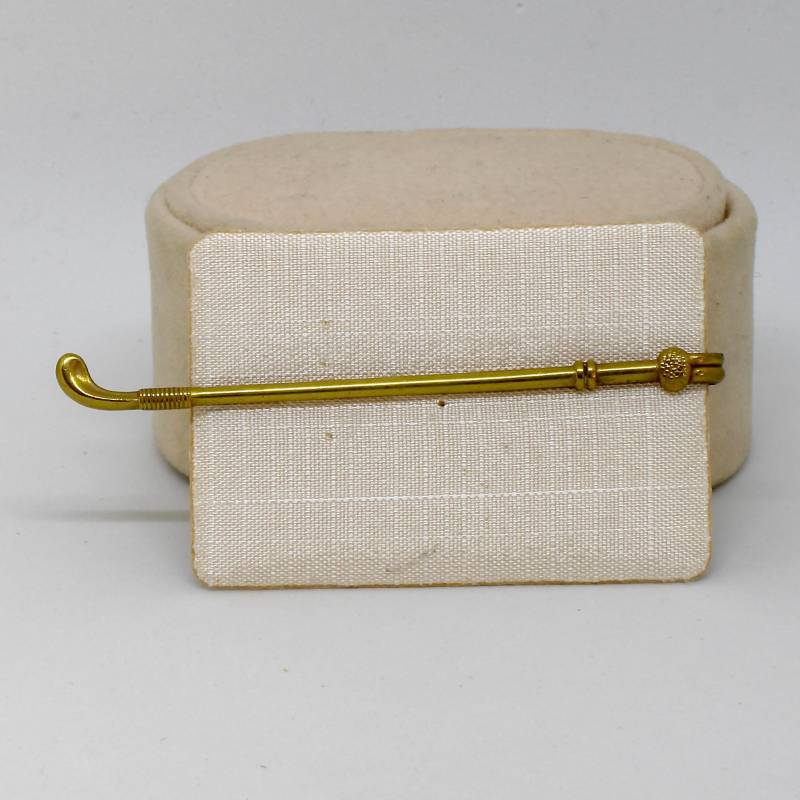 Golfschläger Krawattenklammer Krawattenspange Messing Goldfarbe Sport Herren von schmuckvintage2020